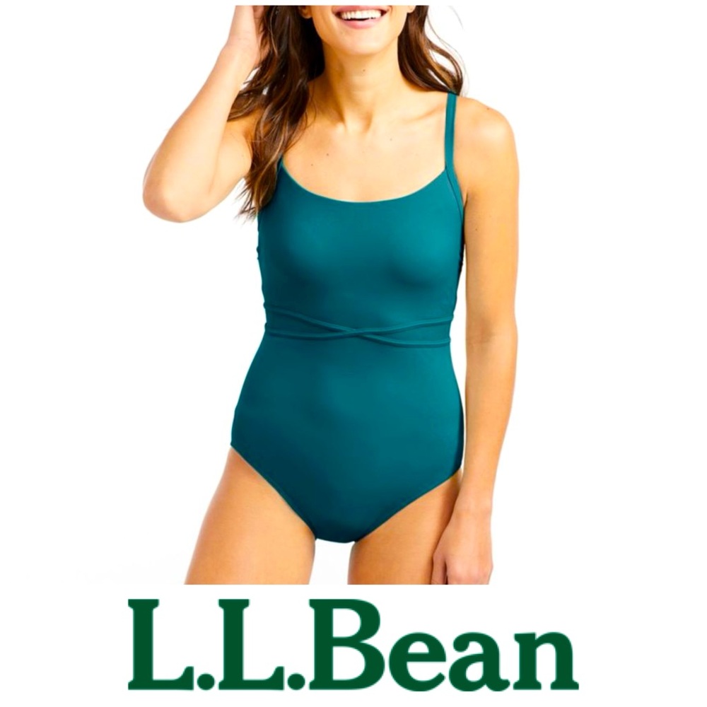 L.L. Bean Swimsuit Saltwater Essentials Scoopneck Tanksuit One Piece Blue NWT‎ 6